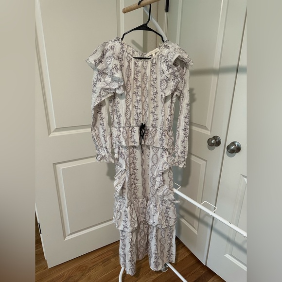 LoveShackFancy Floral Ruffle Sleeve Victorian Maxi Dress Size M NWOT - Picture 4 of 7